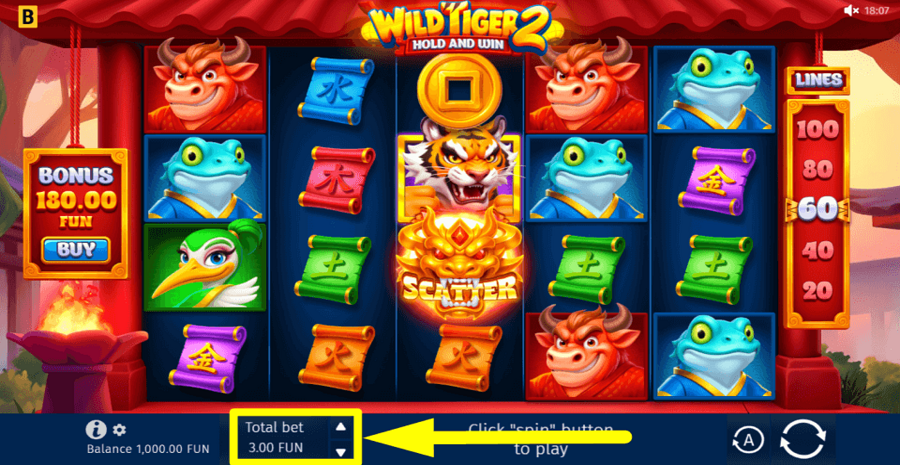 Wild Tiger 2 Bet Value