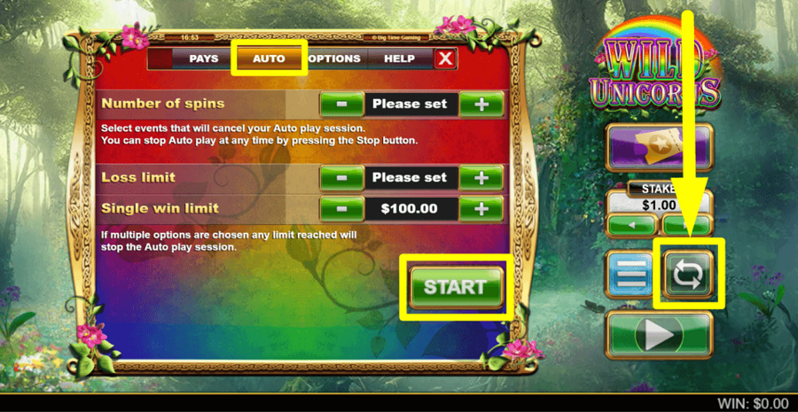 Wild Unicorns Autoplay Feature