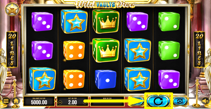 Wild Vaults Dice Spin Button