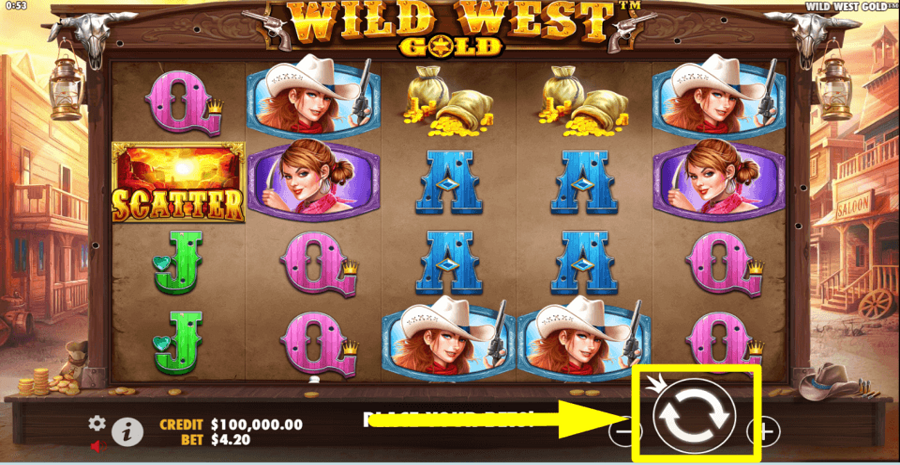 Wild West Gold Spin Button