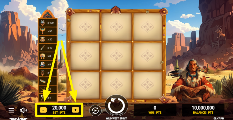 Wild West Spirit Adjust Bet