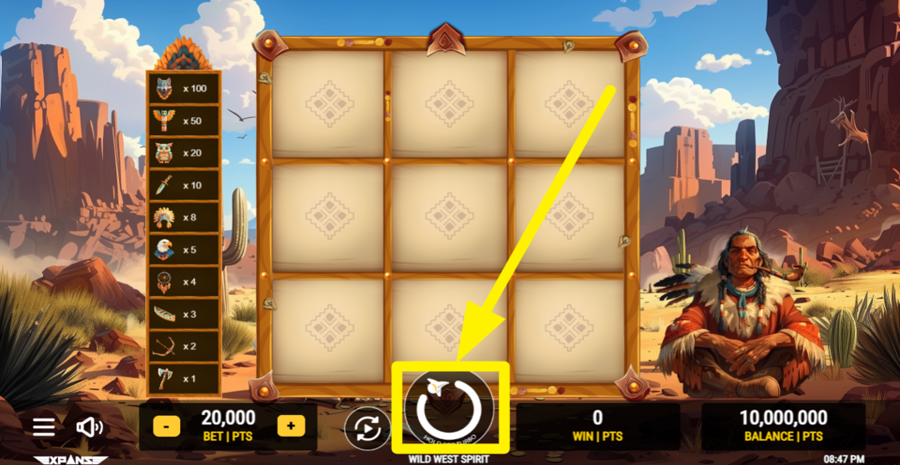Wild West Spirit Spin Button