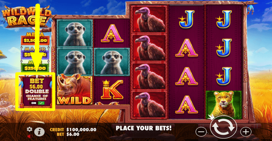 Wild Wild Rage Double Chance Feature