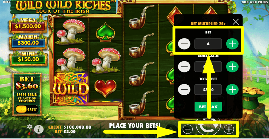 Wild Wild Riches Bet Value