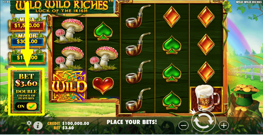Wild Wild Riches Double Chance Feature