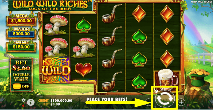 Wild Wild Riches Spin Button