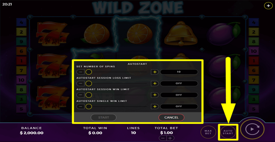 Wild Zone Autoplay Feature
