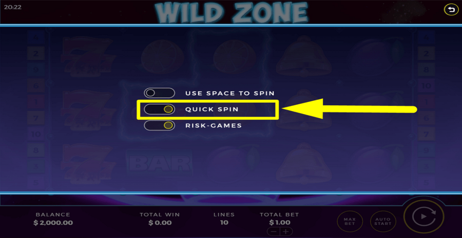 Wild Zone Quick Spin Feature