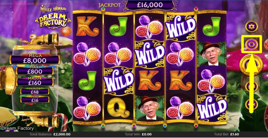 Willy Wonka Dream Factory Autoplay Feature