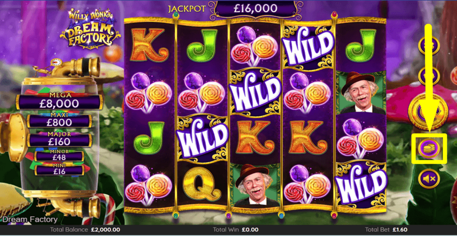 Willy Wonka Dream Factory Bet Value