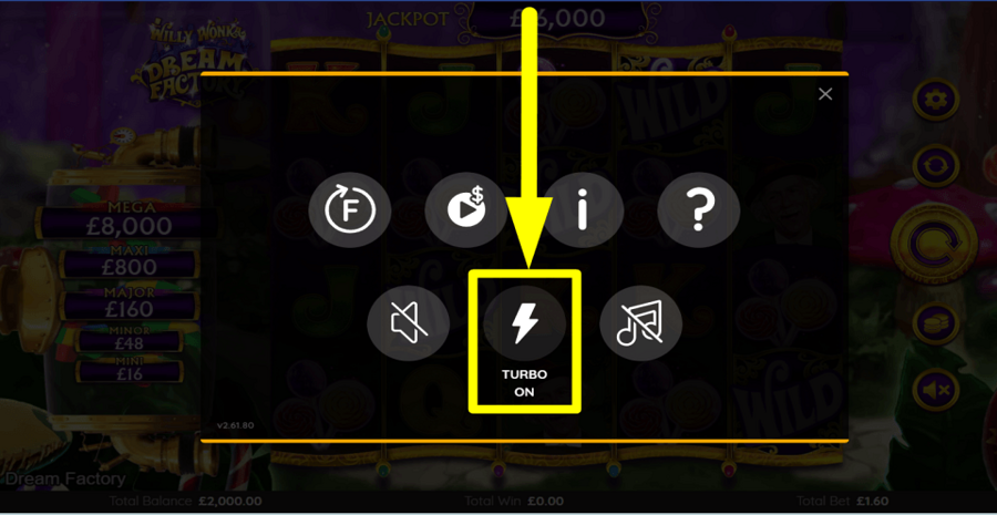 Willy Wonka Dream Factory Turbo Feature