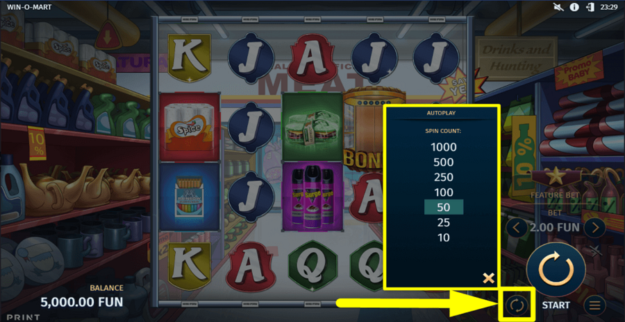 Win O Mart Autoplay Feature