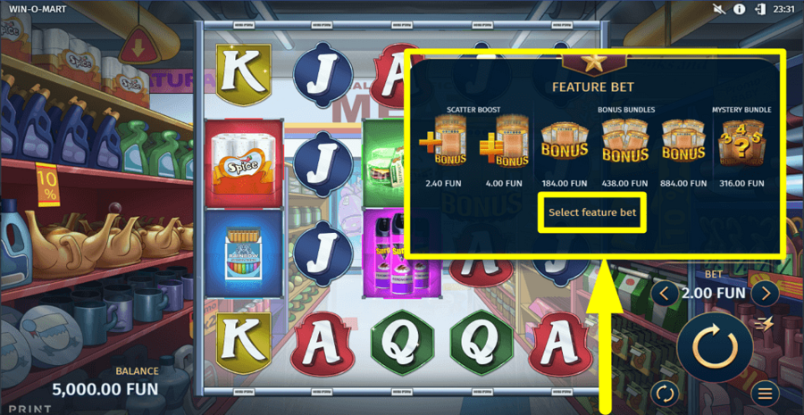 Win O Mart Feature Bet Feature