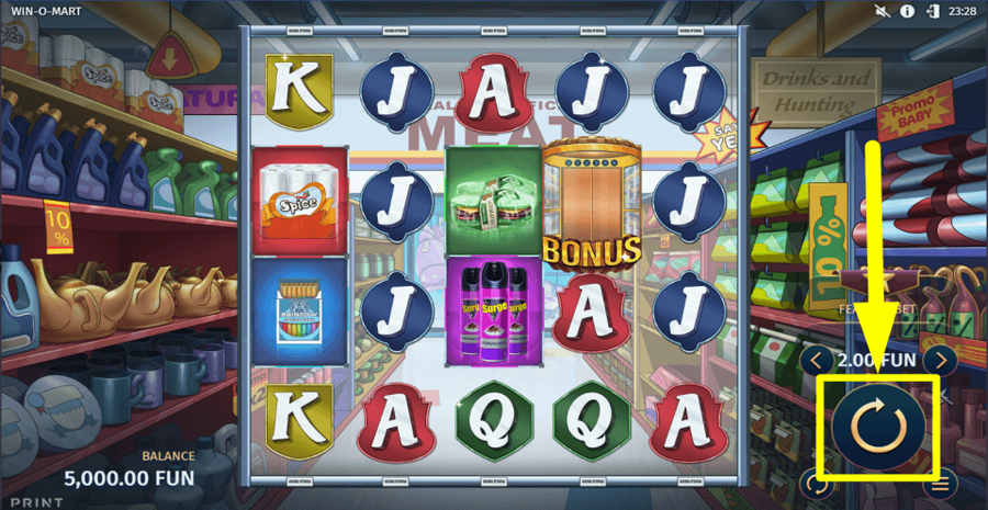 Win O Mart Spin Button