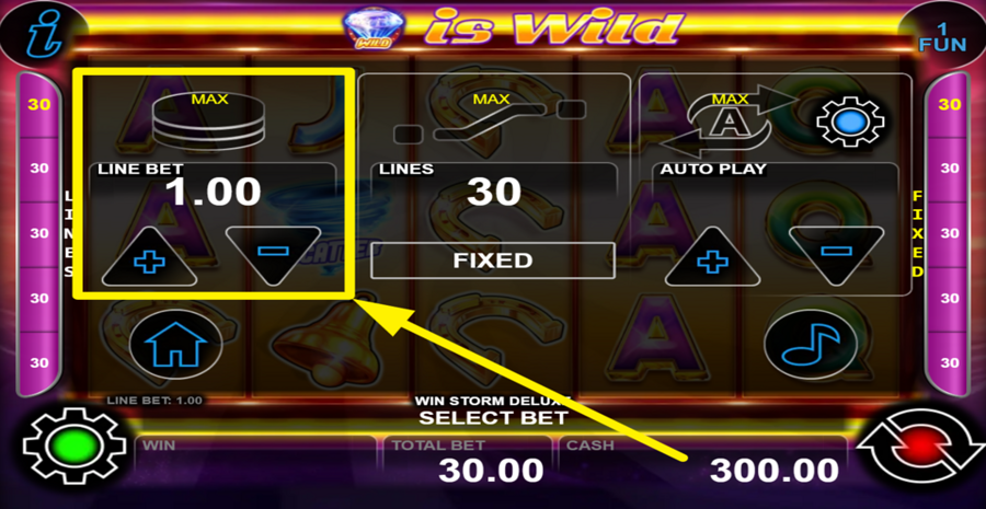 Win Storm Deluxe Adjust Line Bet