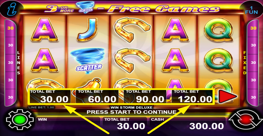 Win Storm Deluxe Adjust Total Bet