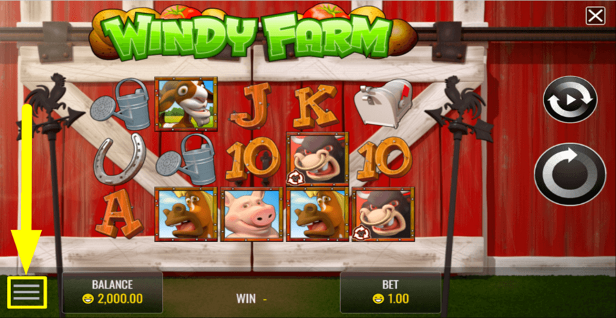 Windy Farm Game Menu