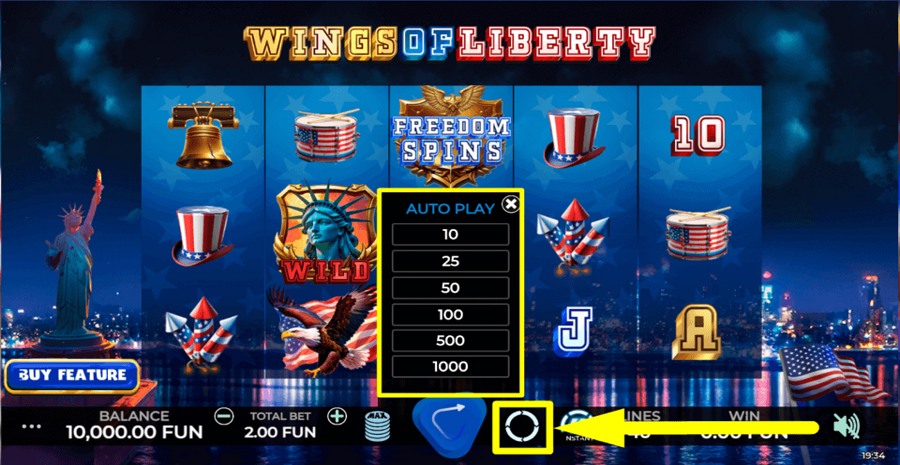 Wings Of Liberty Autoplay Feature