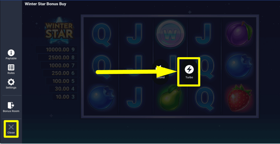Winter Star Bonus Turbo Feature