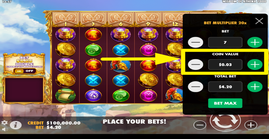 Wisdom Of Athena 1000 Adjust Coin Value