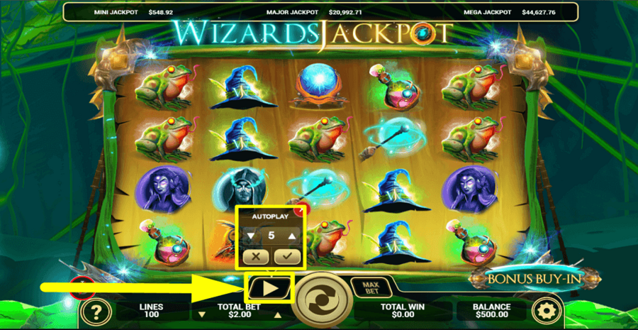 Wizards Jackpot Autoplay Feature