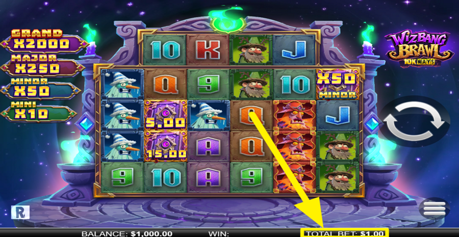 Wizbang Brawl 10k Ways Adjust Bet