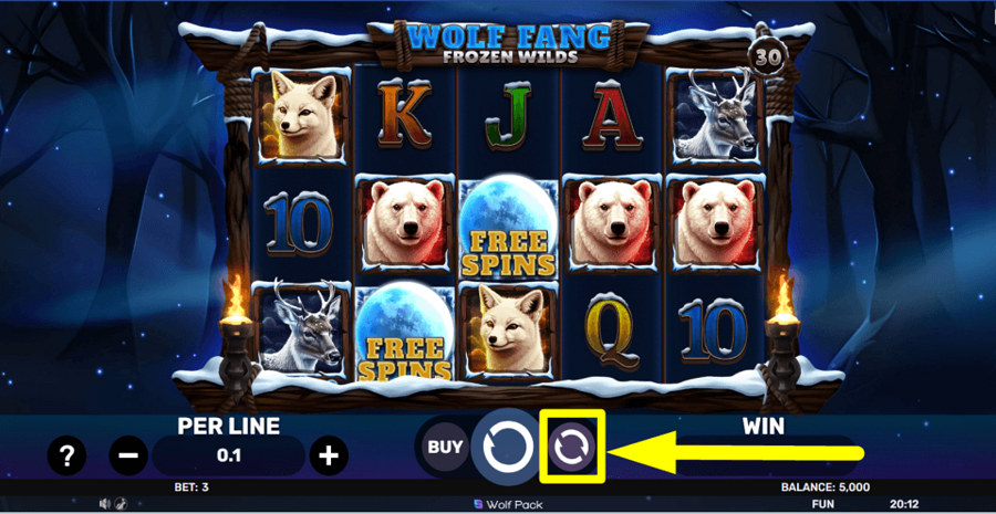 Wolf Fang Frozen Wilds Autoplay Feature