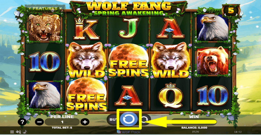 Wolf Fang Spring Awakening Spin Button