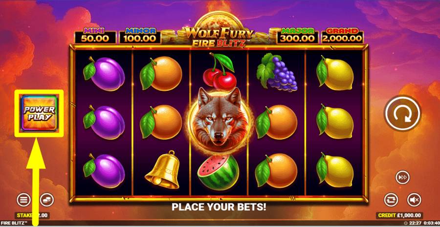 Wolf Fury Fire Blitz Power Play Feature
