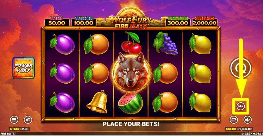 Wolf Fury Fire Blitz Turbo Feature