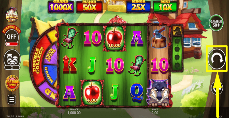 Wolf It Up Again Spin Button