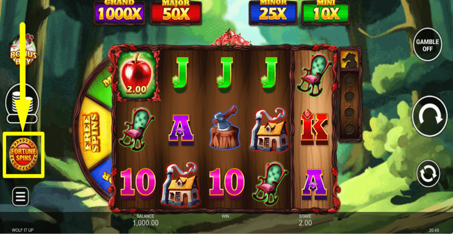 Wolf It Up Fortune Spins Feature