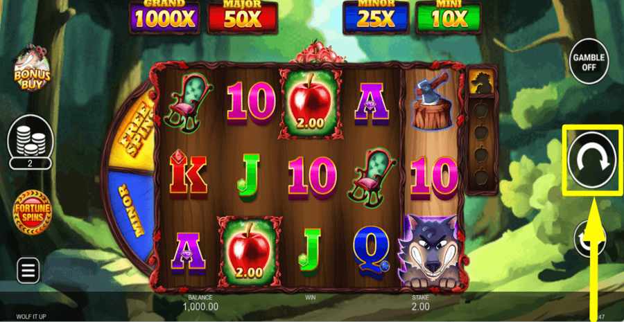 Wolf It Up Spin Button