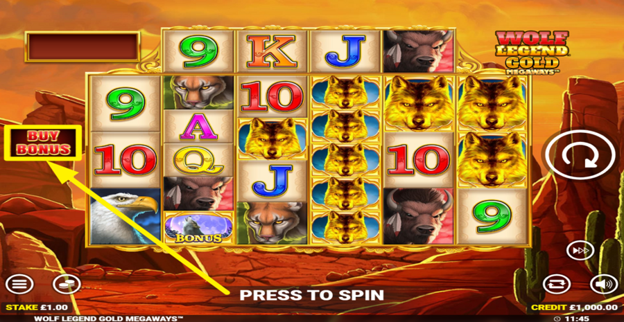 Wolf Legend Gold Megaways Buy Bonus