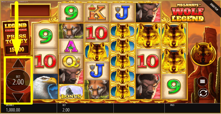 Wolf Legend Megaways Bet Value