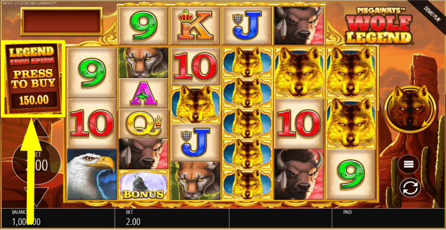 Wolf Legend Megaways Buy Bonus Feature
