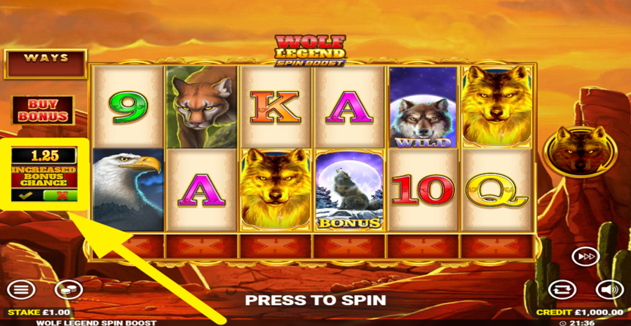 Wolf Legend Spin Boost Boost Bet