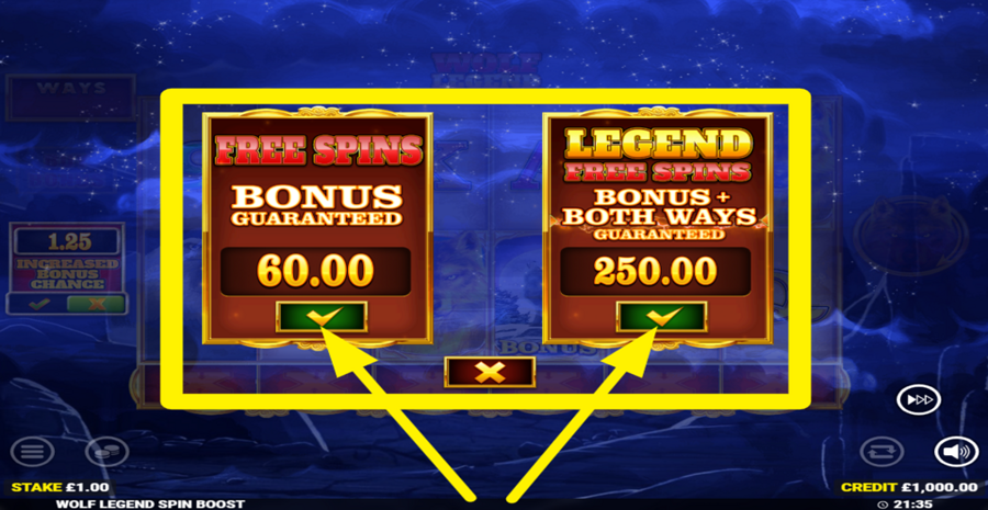 Wolf Legend Spin Boost Buy Bonus