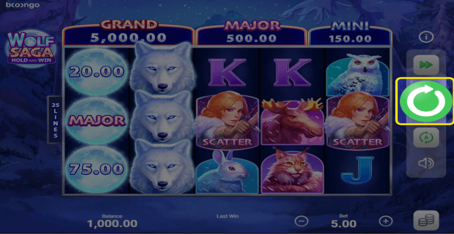 Wolf Saga Spin Button