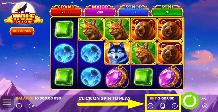 Wolf Treasure Bet Value