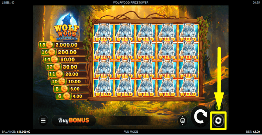 Wolfwood Prize Tower Autoplay Feature