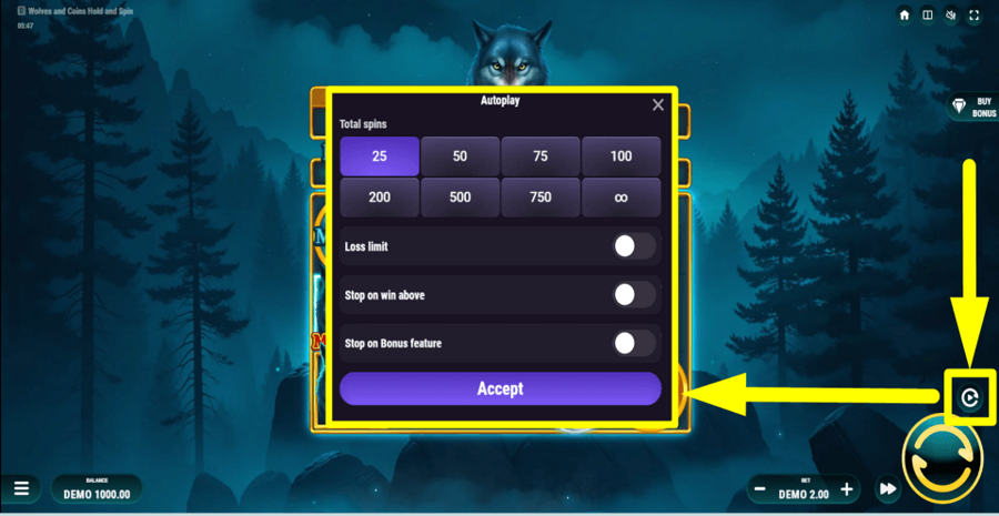 Wolves And Coins Autoplay Feature