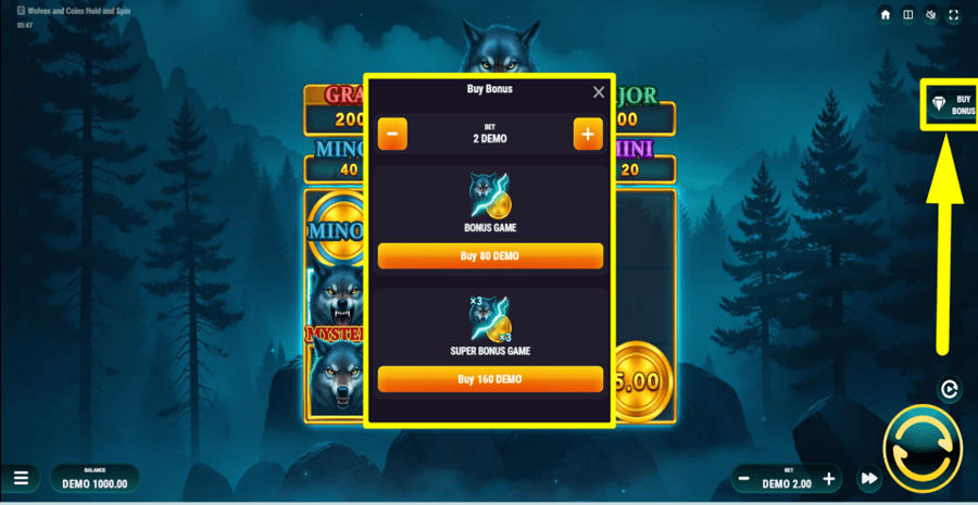 Wolves And Coins Buy Feature