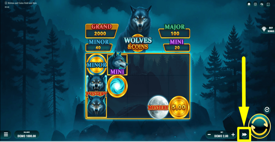 Wolves And Coins Turbo Feature