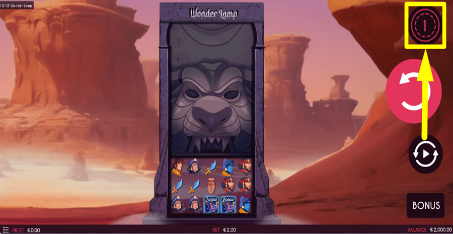 Wonder Lamp Bet Value