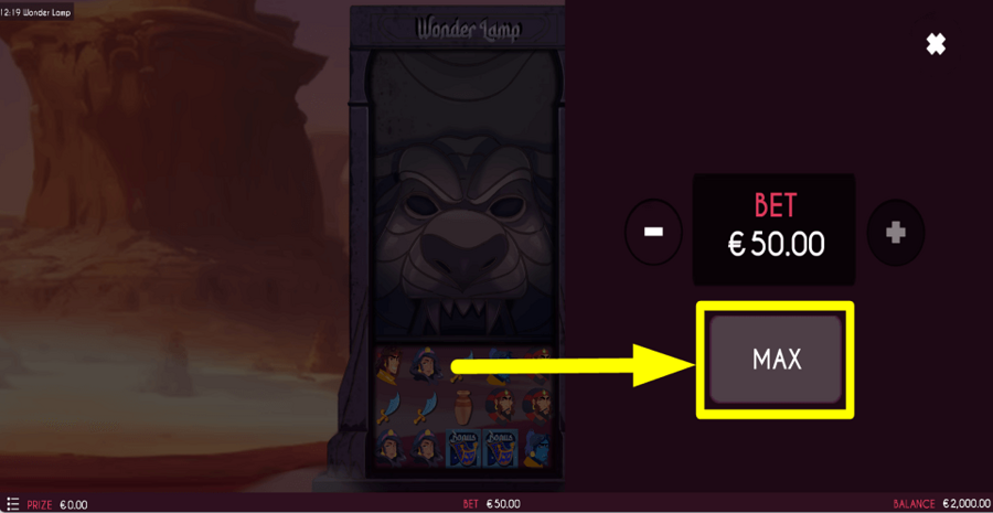 Wonder Lamp Max Button