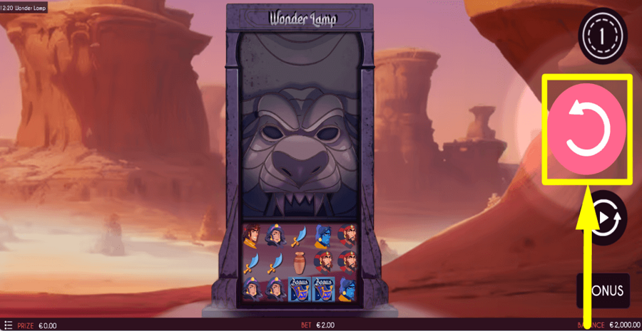 Wonder Lamp Spin Button