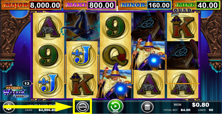 Wonder Wizard Quad Autoplay Feature