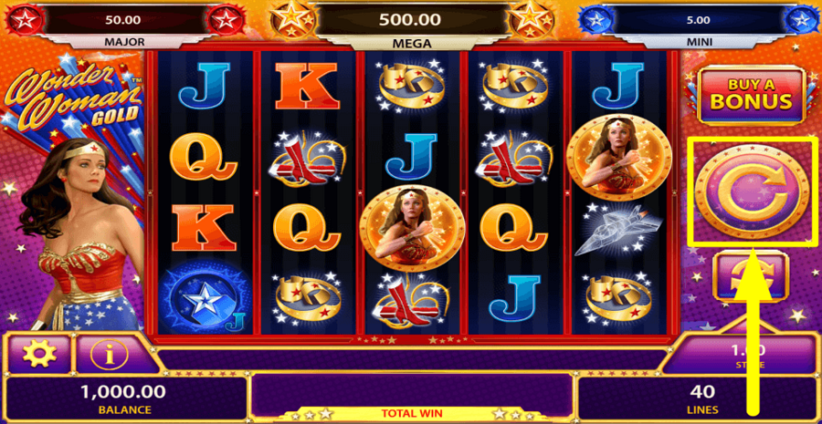 Wonder Woman Gold Spin Button