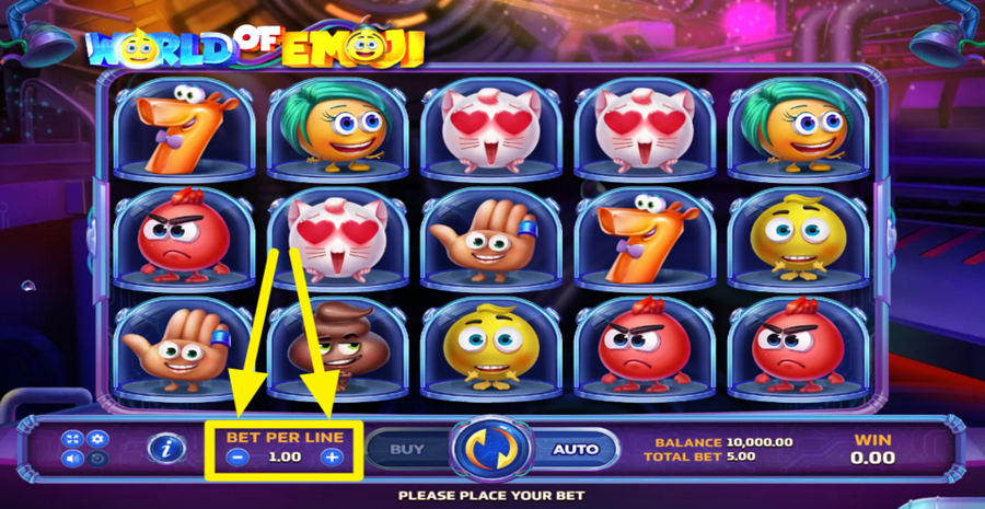 World Of Emoji Adjust Bet